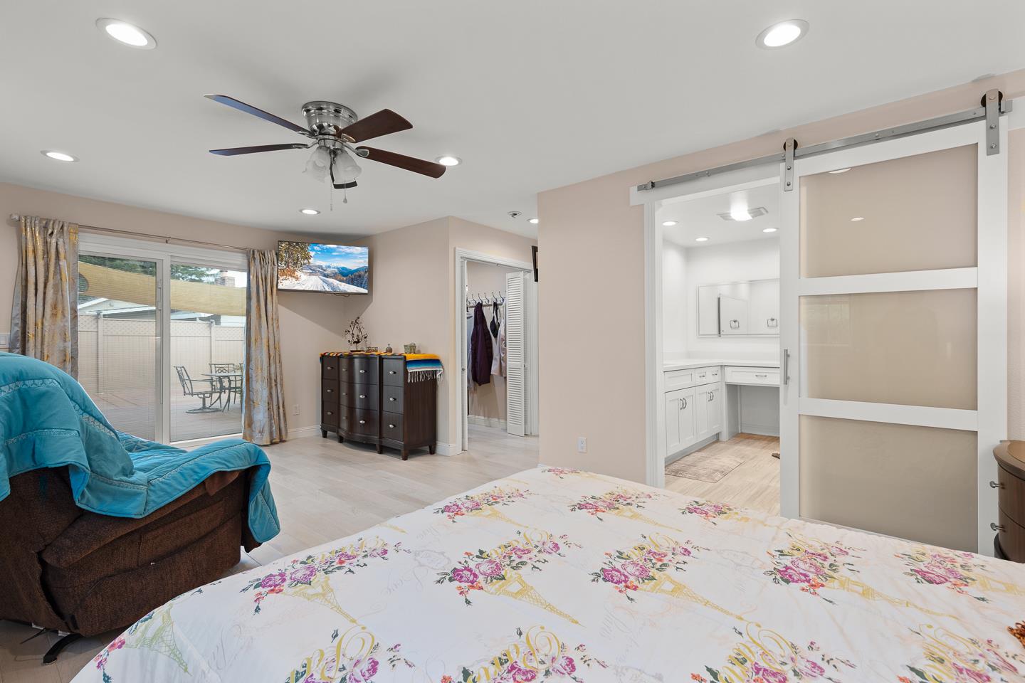 1011 Prospect Heights Santa Cruz, CA 95065 - Photo 32 of 50 a bedroom with furniture and a large mirror