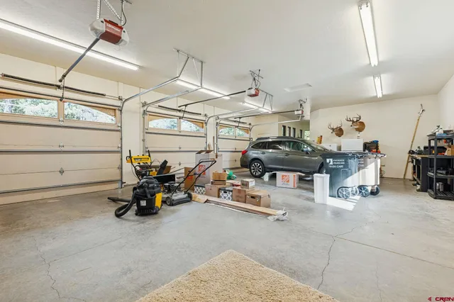 a view of a storage area with racks on the wall