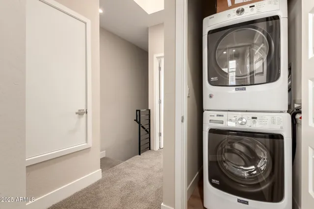 a utility room with a washer and dryer