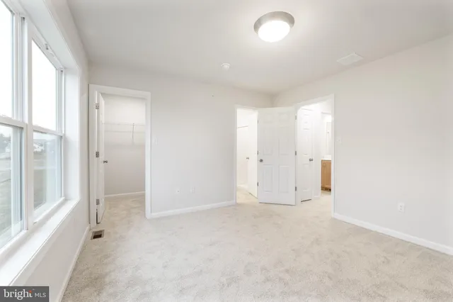 a view of small space with racks on the wall