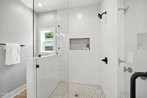 a bathroom with a shower