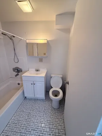 a bathroom with a sink toilet a bathtub and shower