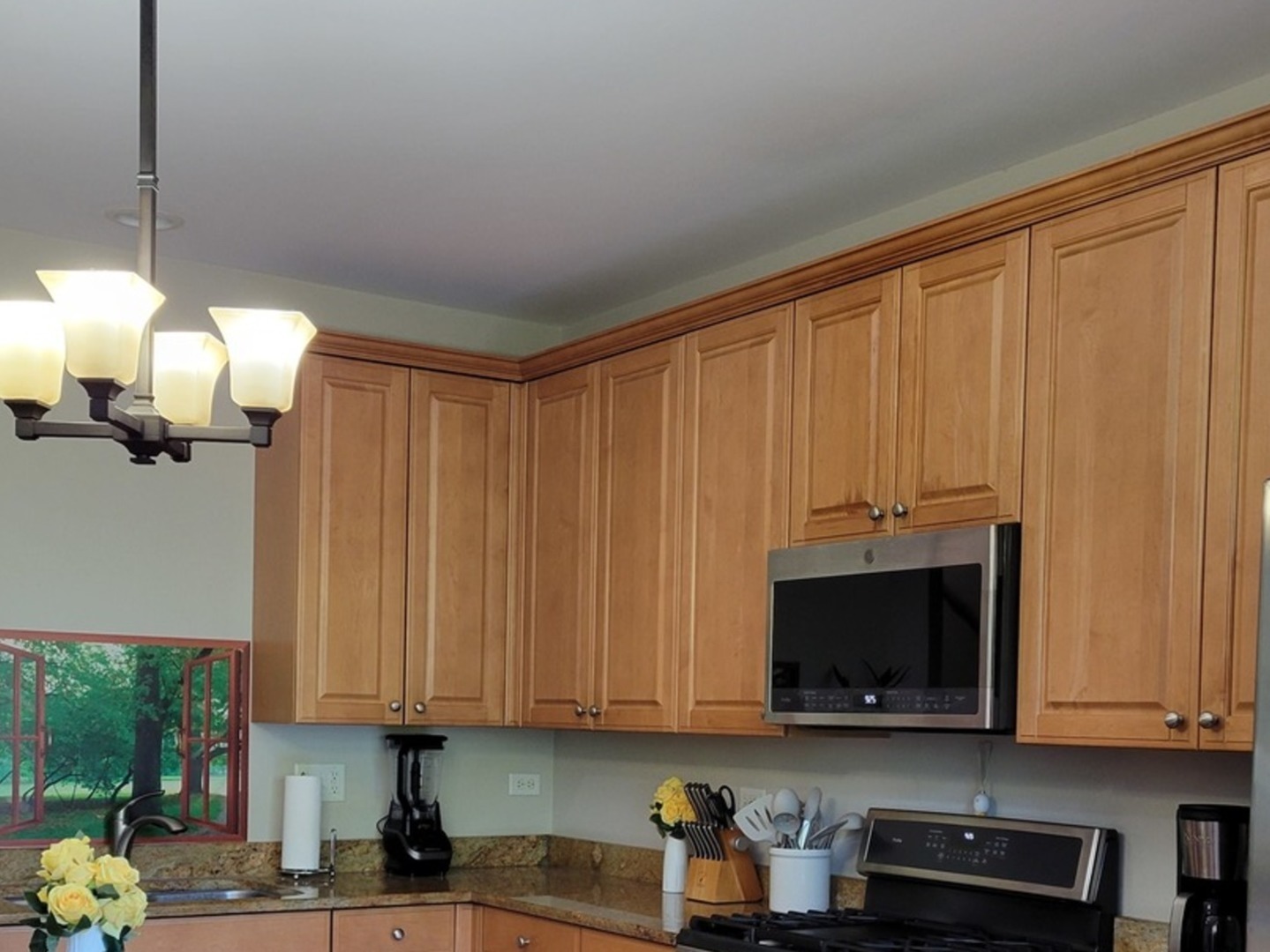 2475 Waterbury Lane Buffalo Grove, IL 60089 - Photo 5 of 19 a kitchen with stainless steel appliances granite countertop a sink a microwave oven a stove and white cabinets with wooden floor