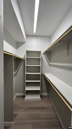 a storage room with empty racks