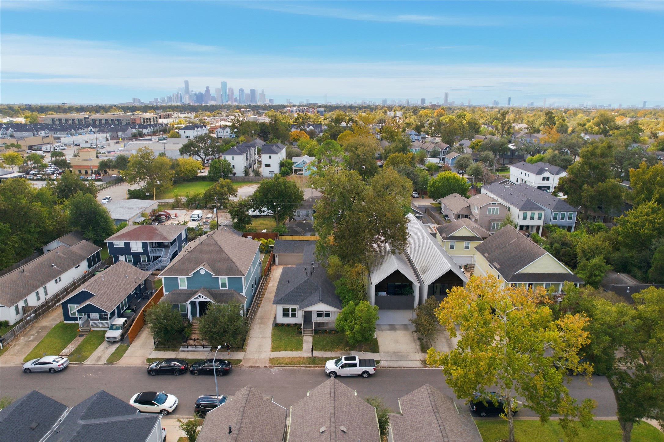 an aerial view of multiple house