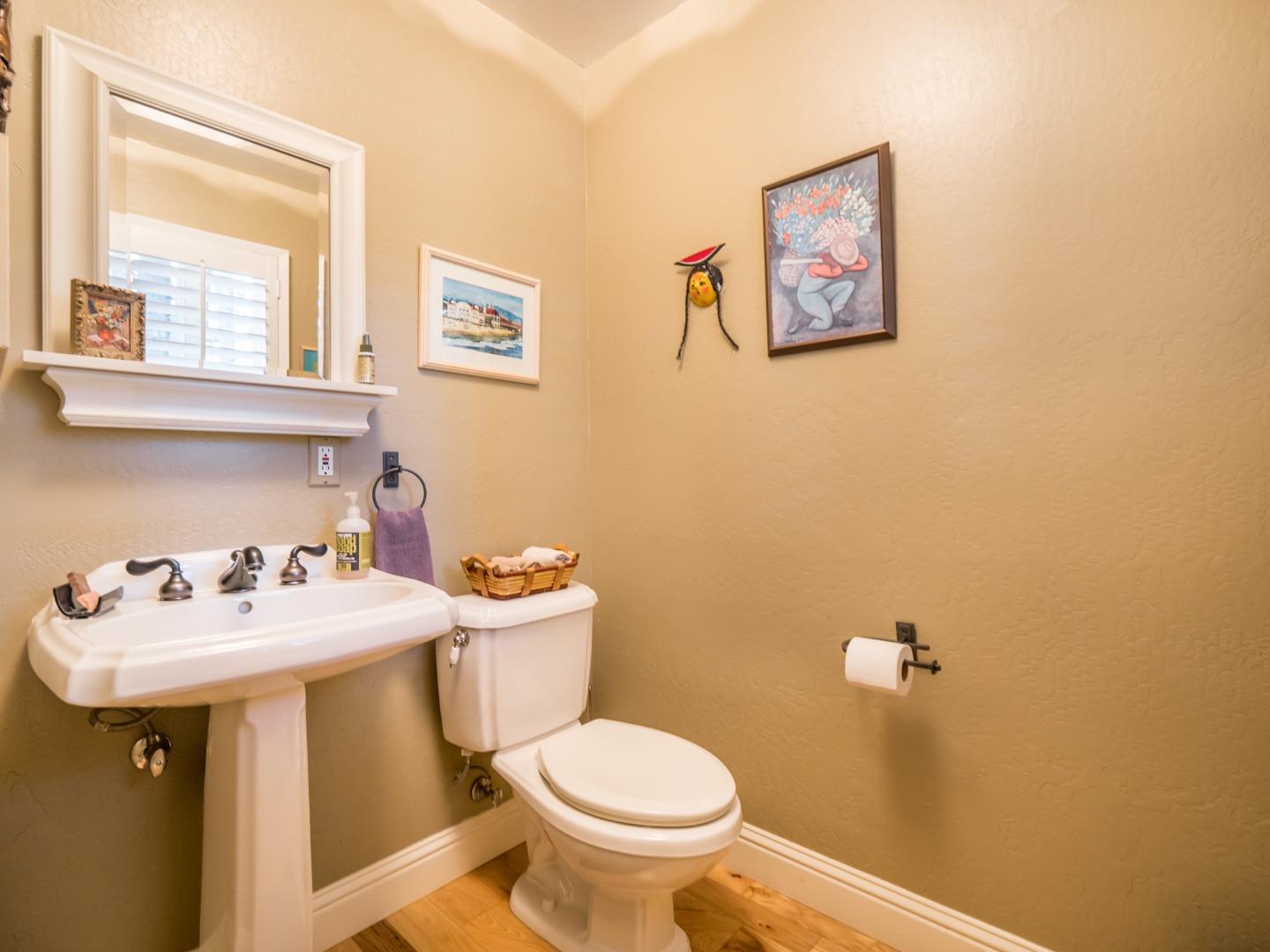 12445 Alba Road Ben Lomond, CA 95005 - Photo 22 of 37 a bathroom with a sink mirror and toilet
