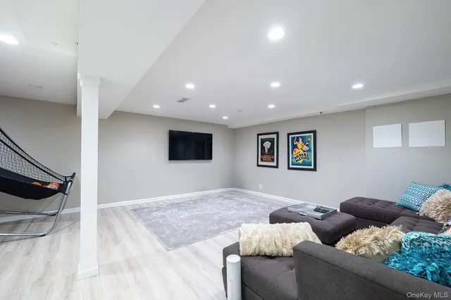 a living room with furniture and a couch
