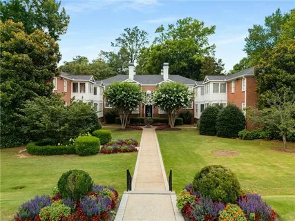 a view of a garden with potted plants
