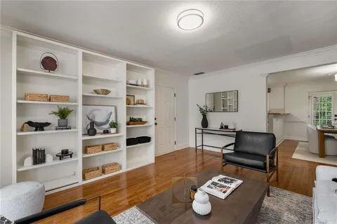 a living room with furniture