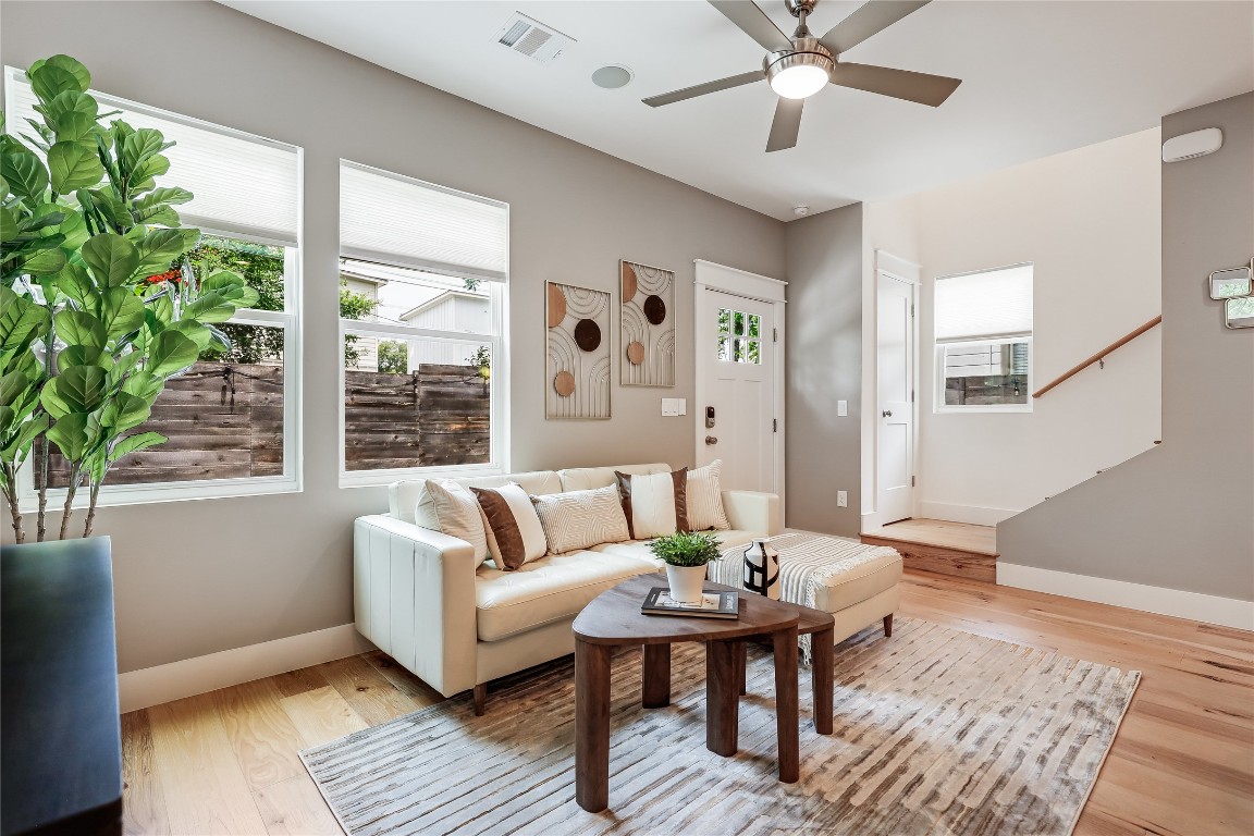 5512 Duval Street, Unit 2 Austin, TX 78751 - Photo 11 of 39 a living room with furniture and a potted plant