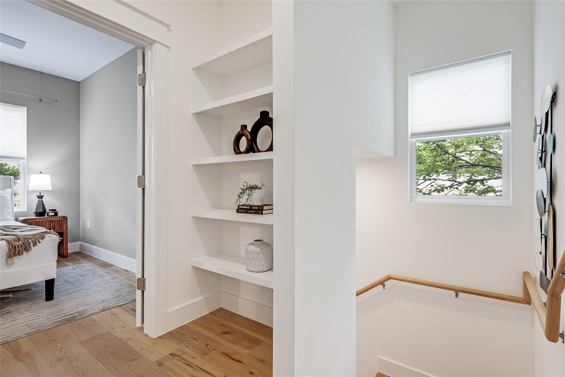 5512 Duval Street, Unit 2 Austin, TX 78751 - Photo 23 of 39 a view of an entryway with wooden floor and a workspace