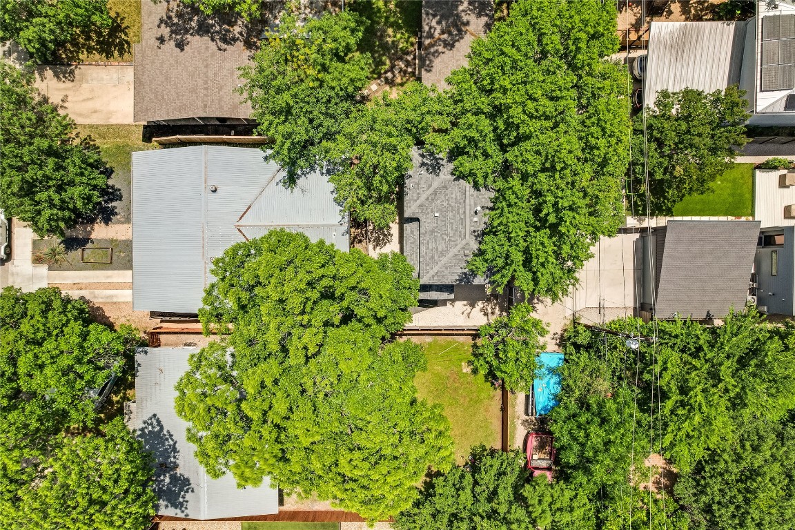5512 Duval Street, Unit 2 Austin, TX 78751 - Photo 39 of 39 an aerial view of a house with a yard and garden