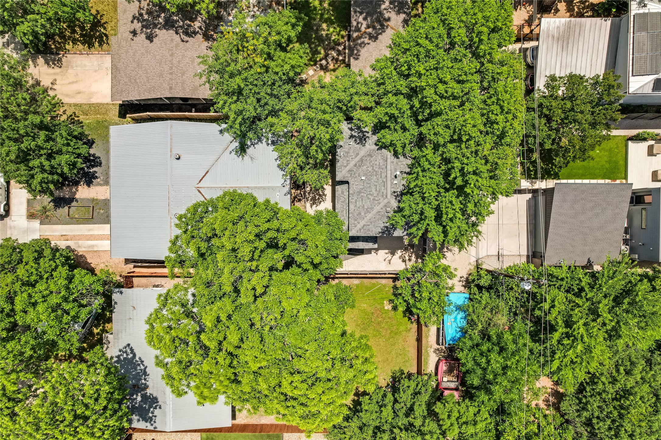 5512 Duval Street, Unit 2 Austin, TX 78751 - Photo 39 of 39 an aerial view of a house with a yard and garden