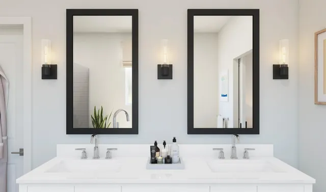 a bathroom with a bathtub and shower