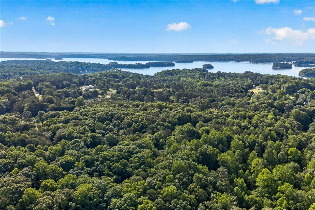 0 Barnes Road Seneca, SC 29672 - Photo 5 of 16 A sweeping aerial view reveals a verdant landscape stretching towards shimmering lake views.