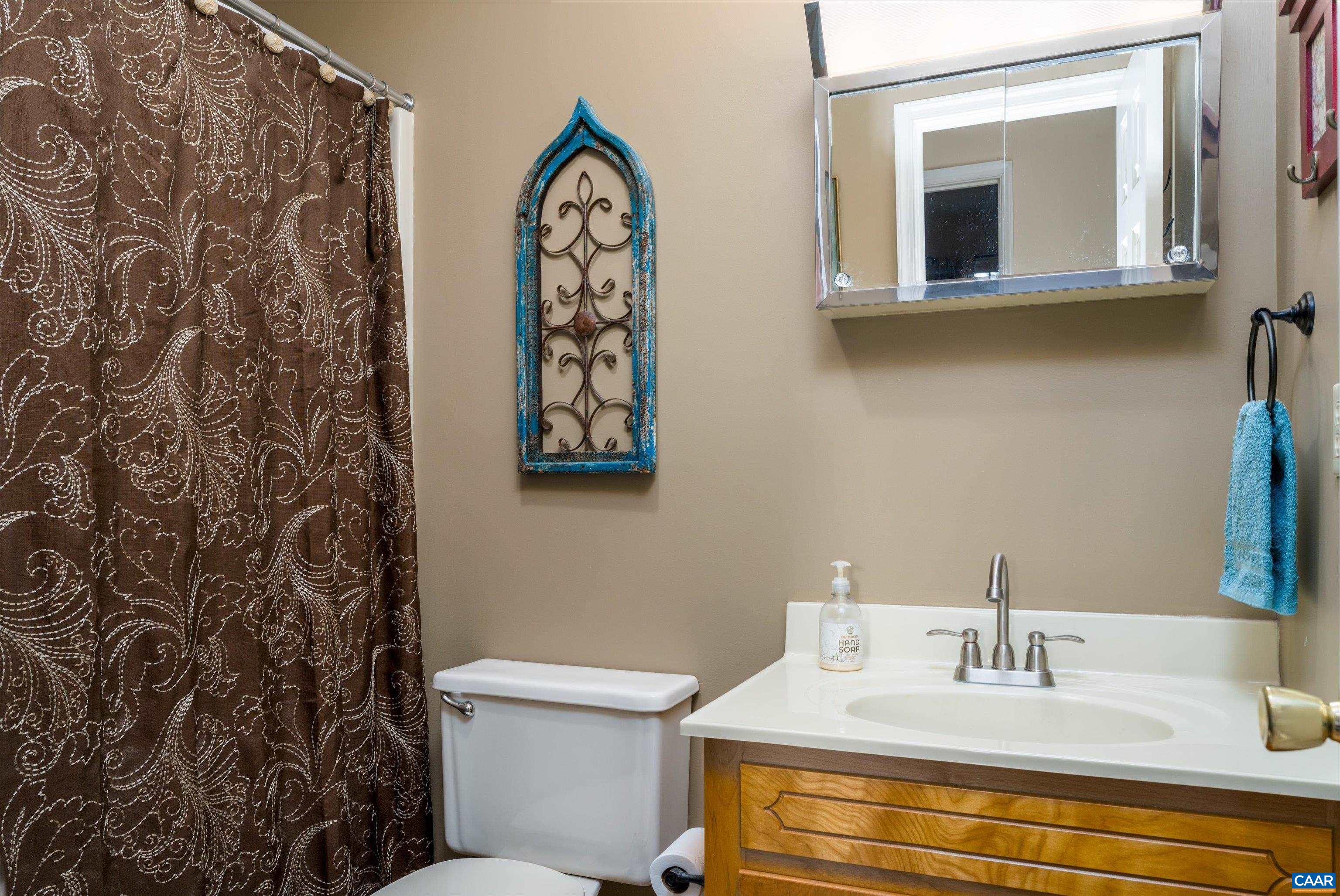 2321 Ruritan Lake Road Scottsville, VA 24590 - Photo 29 of 35 a bathroom with a toilet sink and mirror