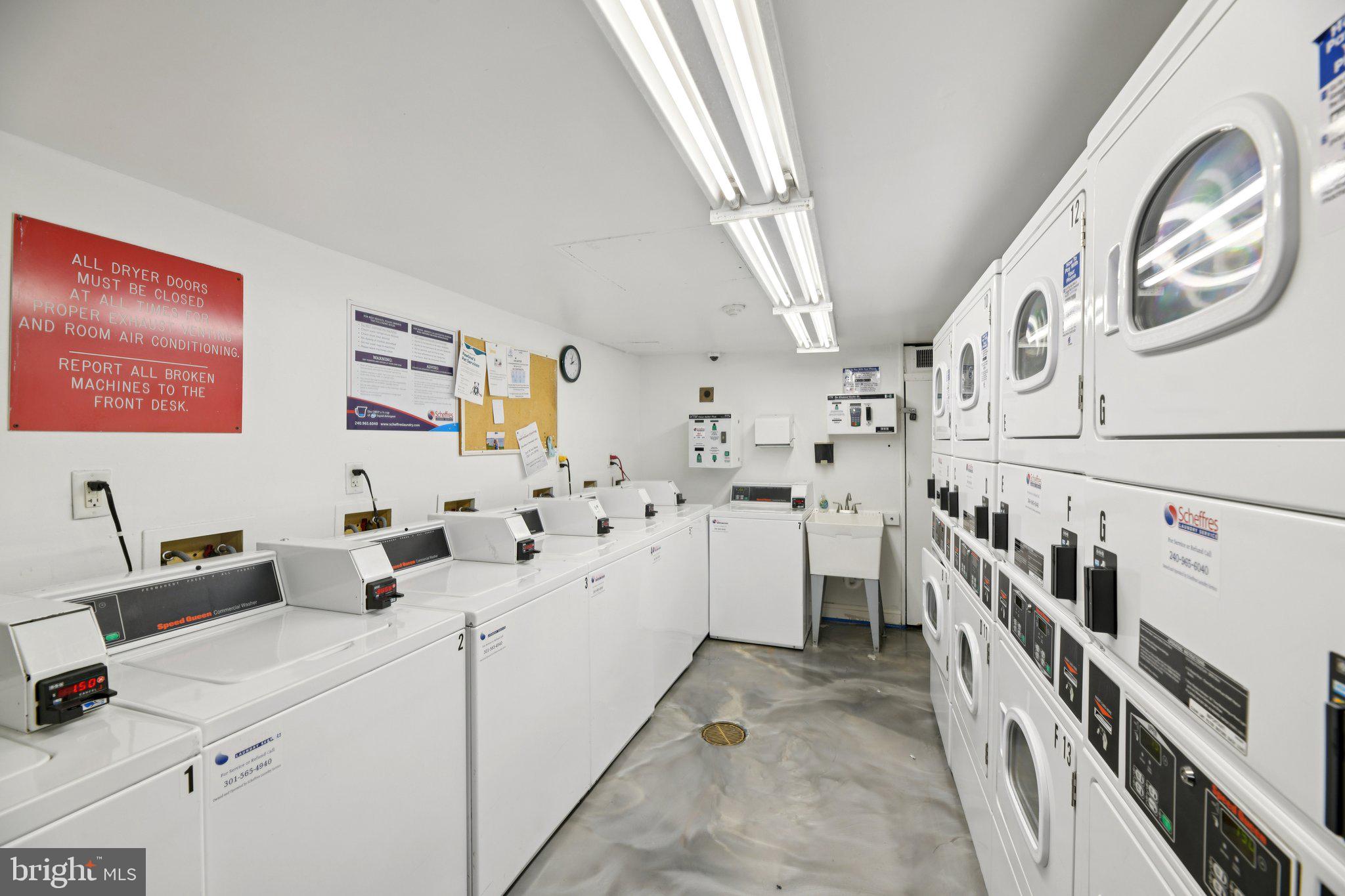 1615 Q Street Northwest, Unit 810 Washington, DC 20009 - Photo 31 of 41 Lots of Washer's and Dryer's in the building!