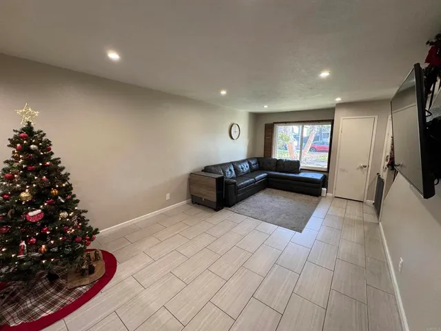 a living room with furniture