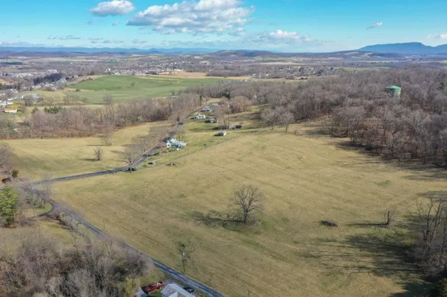 a view of a lake with mountain