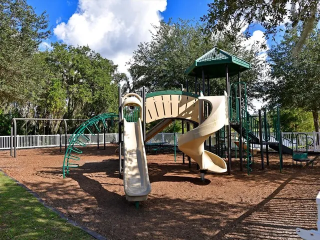 a park view with a sitting space