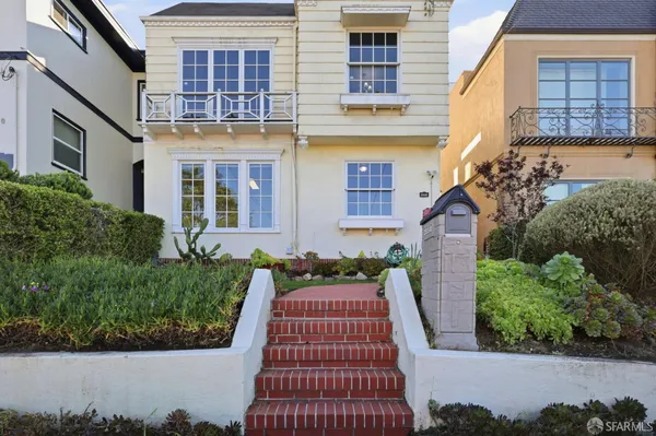 front view of a brick house