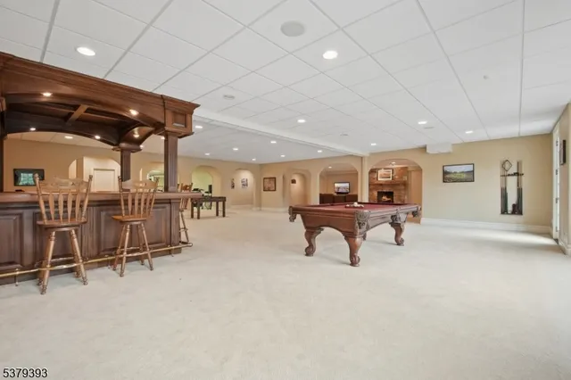 a living room with a table