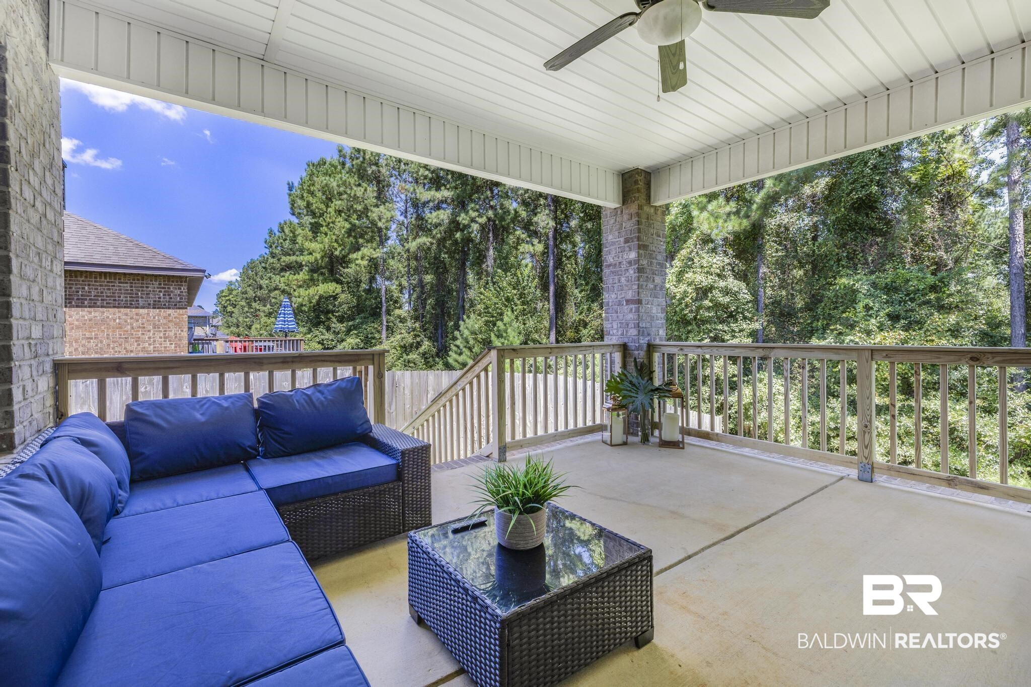 31336 Hoot Owl Road Daphne, AL 36527 - Photo 23 of 36 View of patio featuring outdoor lounge area and a ceiling fan