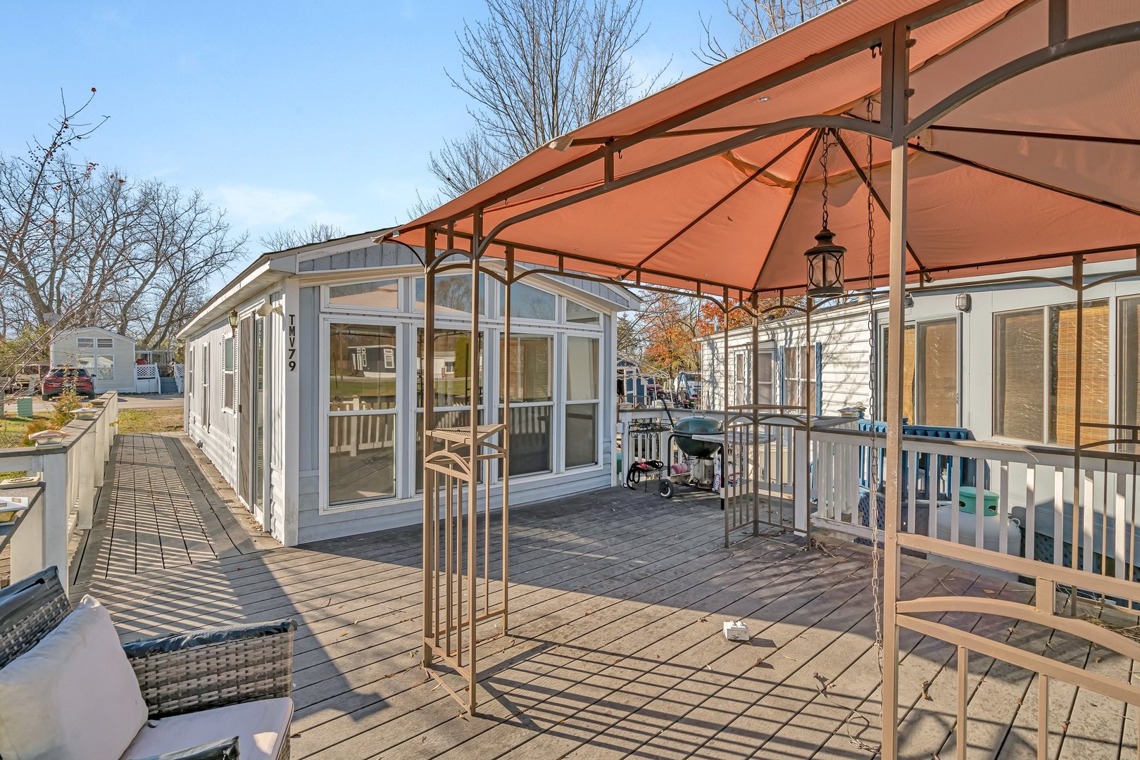 a view of a house with a patio
