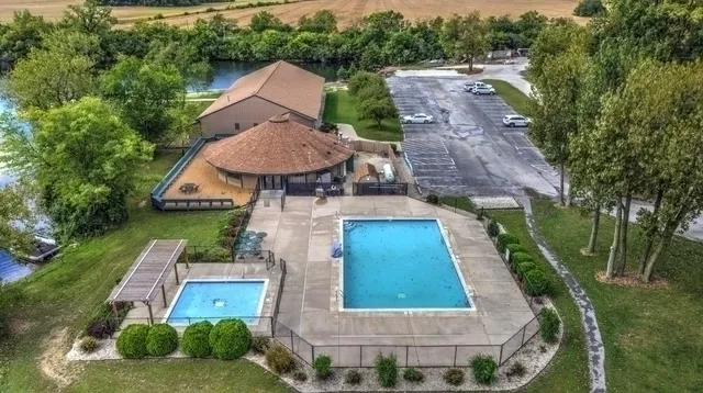 an aerial view of a house