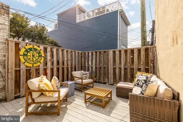 a view of a chairs in patio