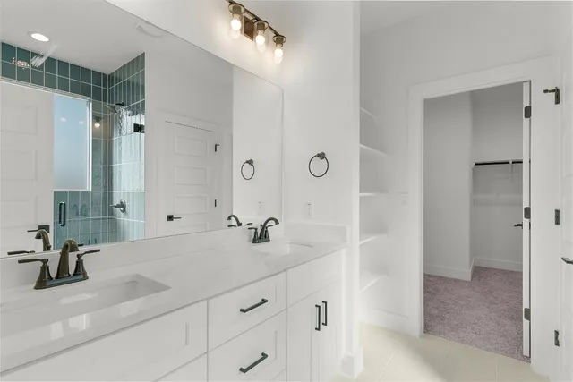 a view of a room with a window