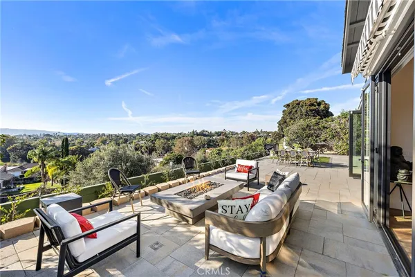 a terrace view with sitting space