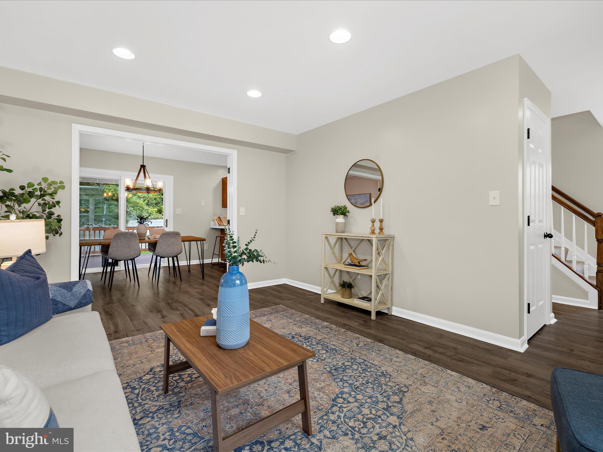 387 Hall Road Crownsville, MD 21032 - Photo 7 of 57 Living room leads to dining room with french doors