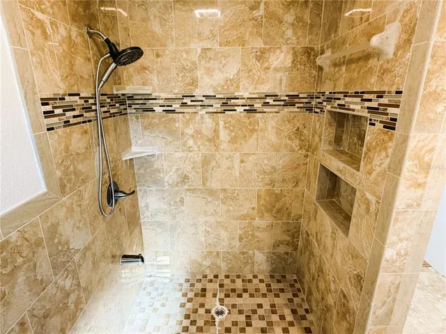 a bathroom with a shower