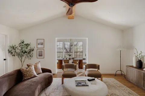 a living room with furniture