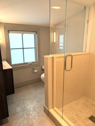 a bathroom with a shower