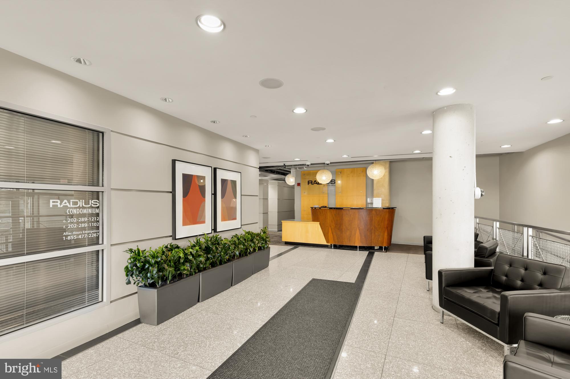1300 N Street Northwest, Unit 809 Washington, DC 20005 - Photo 3 of 27 Modern lobby with sleek design elements.