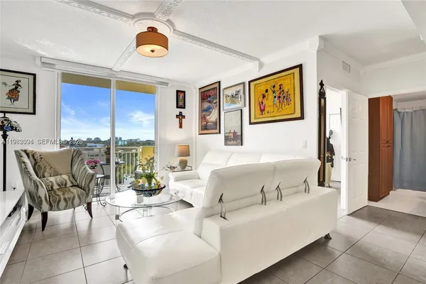 a living room with furniture