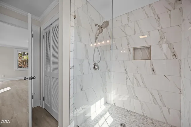 a bathroom with a shower