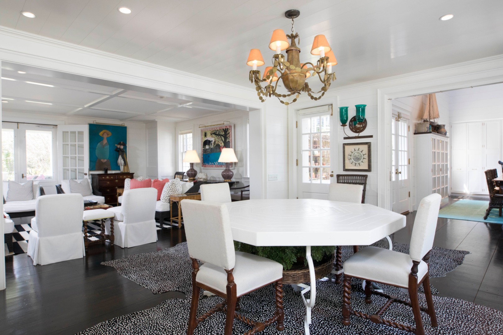 1 Twin Street Nantucket, MA 02554 - Photo 13 of 32 a view of a dining room with furniture a chandelier and wooden floor