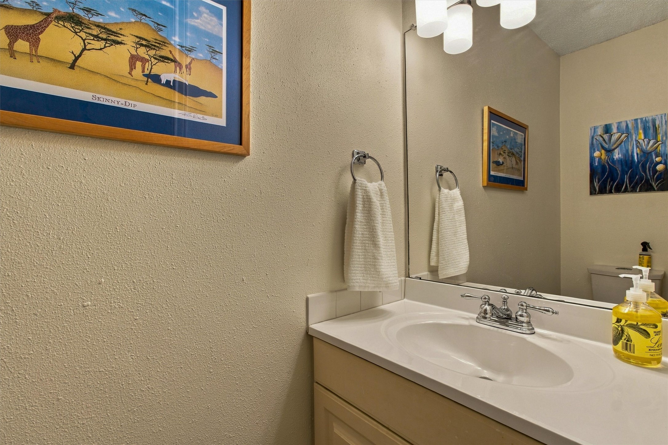 2215 Post Road, Unit 2055 Austin, TX 78704 - Photo 11 of 30 A single vanity basin sits beneath a wide mirror in this well-appointed powder room.