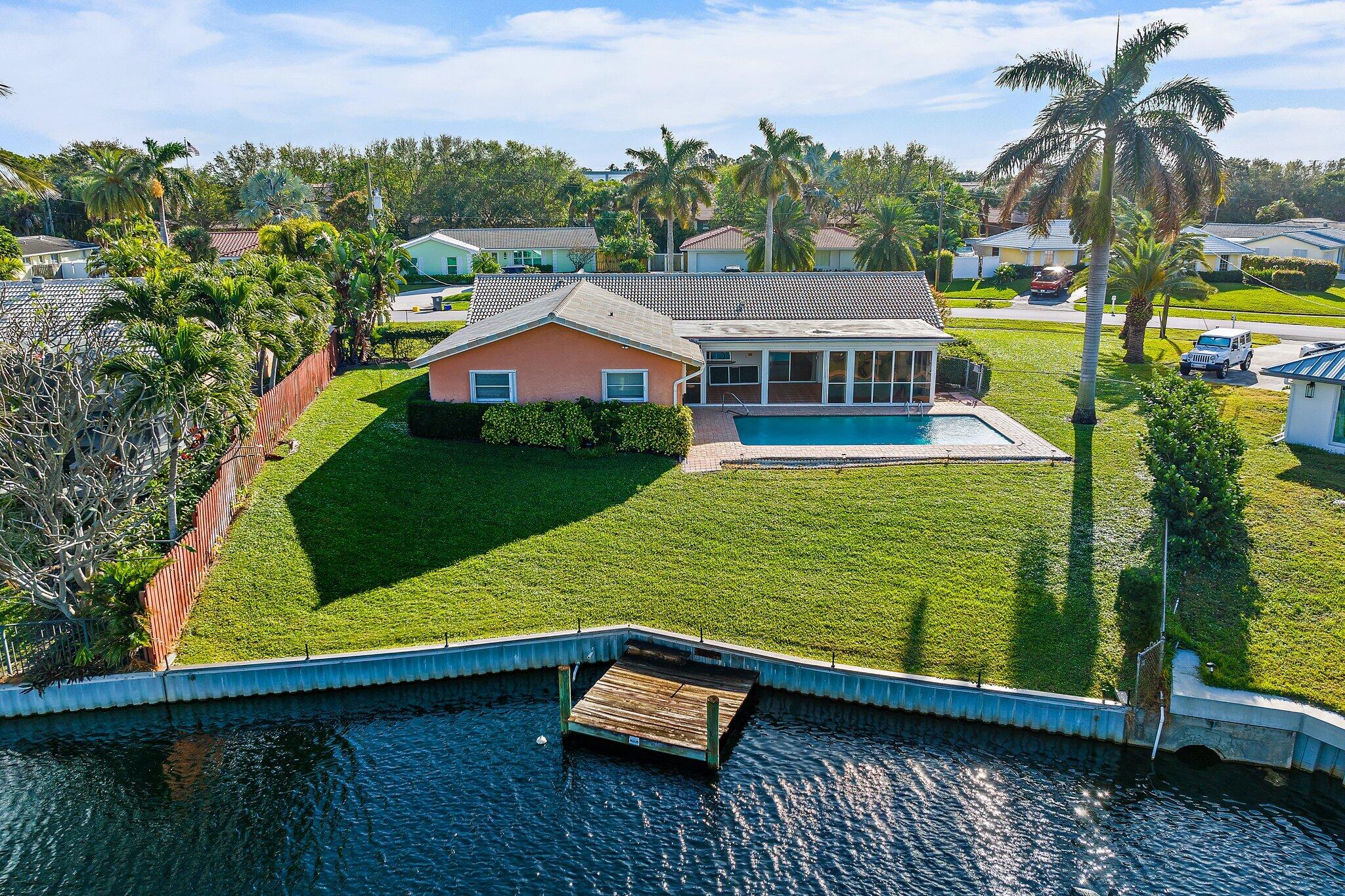 12867 Packwood Road North Palm Beach, FL 33408 - Photo 7 of 30 Aerial View of Backyard and Dock