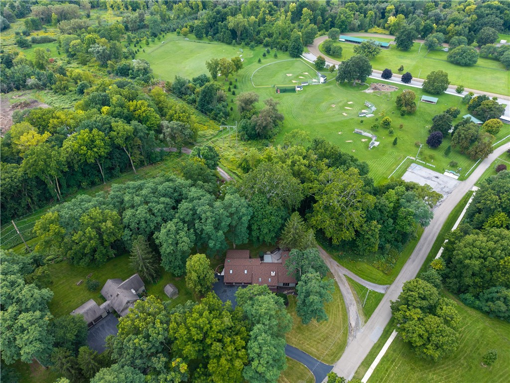 301 Spring Street Avon, NY 14414 - Photo 49 of 50 Drone view of house, just steps to the trails, Avon Dring Park