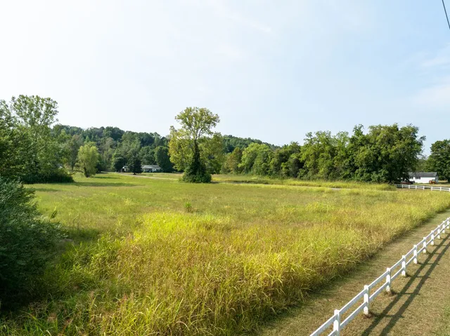 a view of a swimming pool with a yard