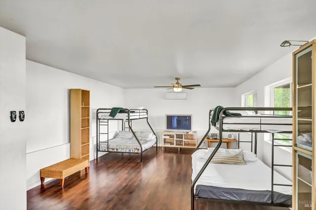 a view of entryway with wooden floor