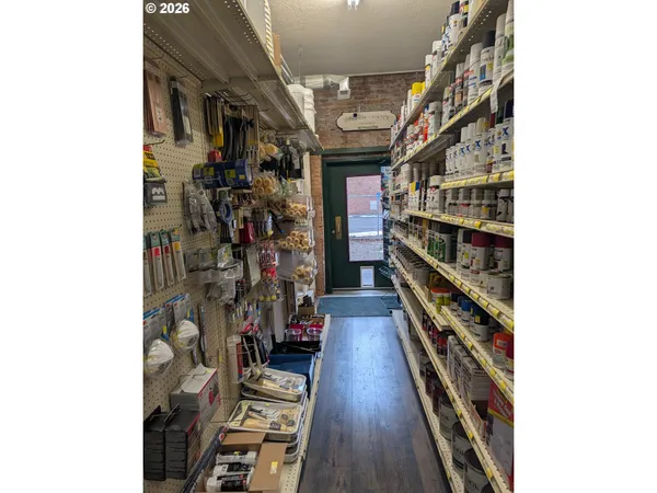 a view of a room with racks