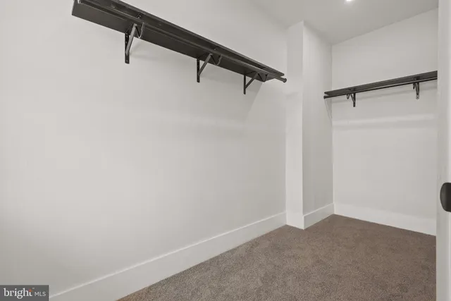 a view of small space with racks on the wall