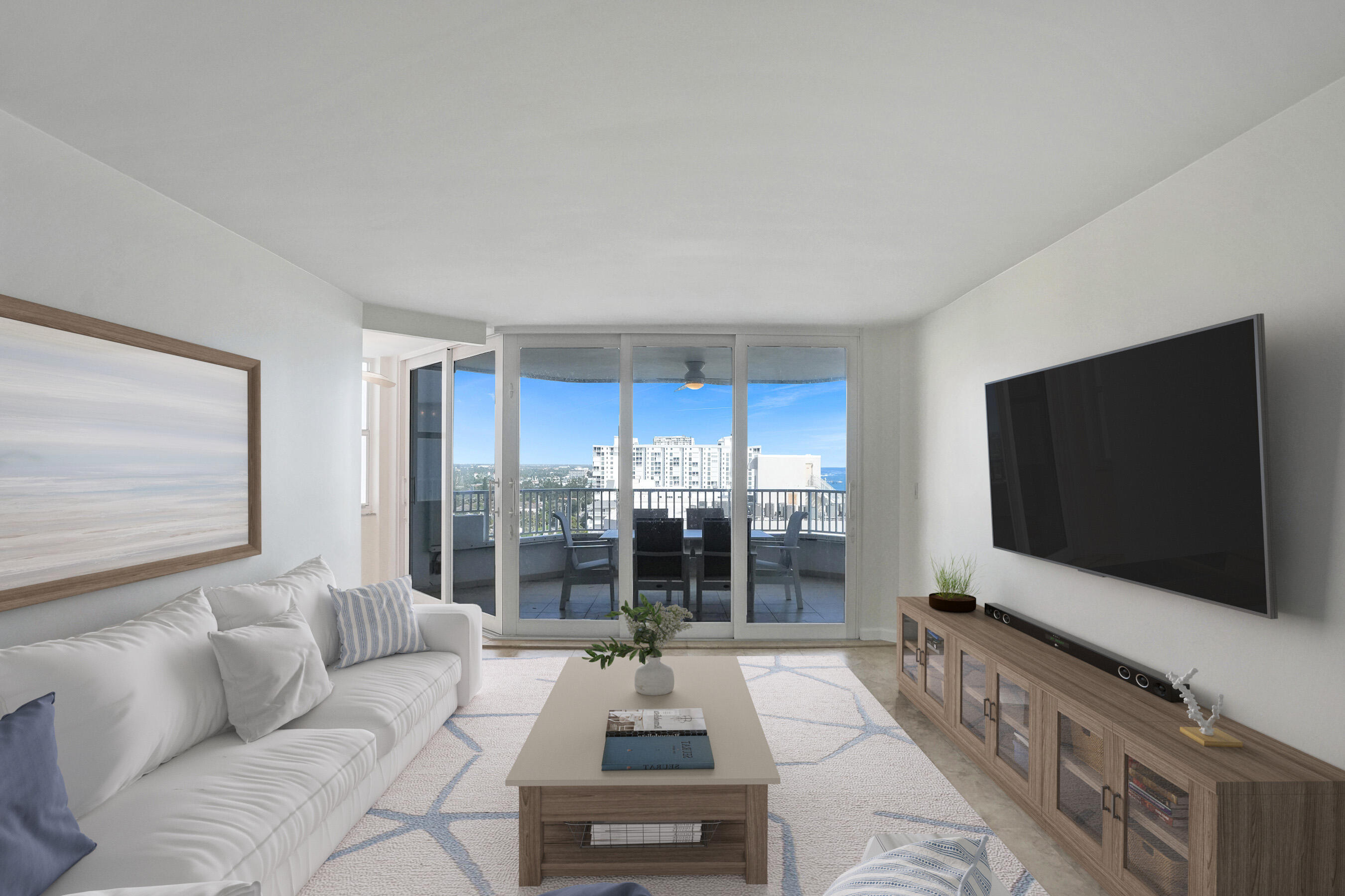 1340 South Ocean Boulevard, Unit 1503 Pompano Beach, FL 33062 - Photo 4 of 50 Virtually Staged living room