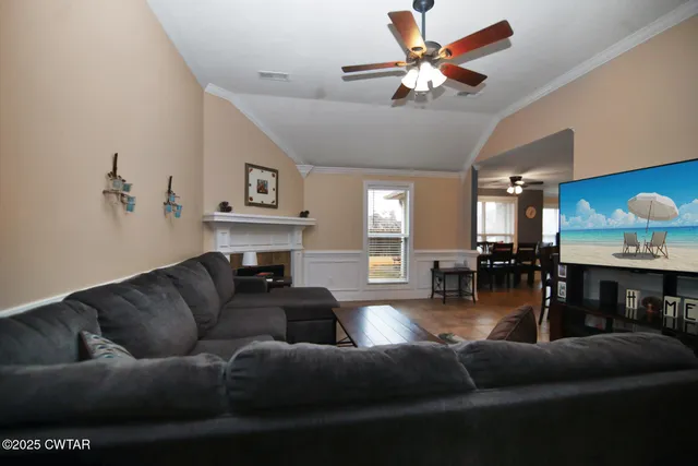 a living room with furniture