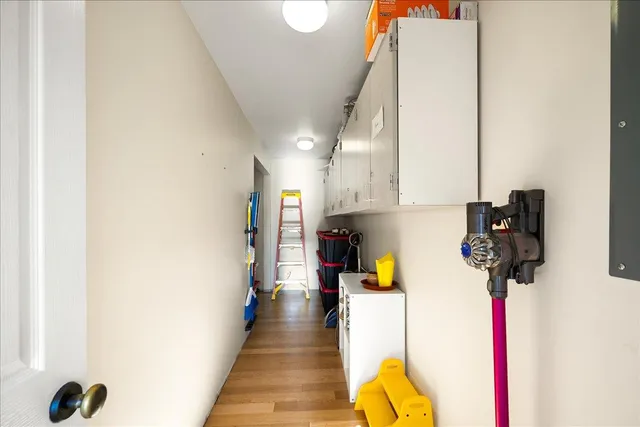 a view of a swimming pool with a yard